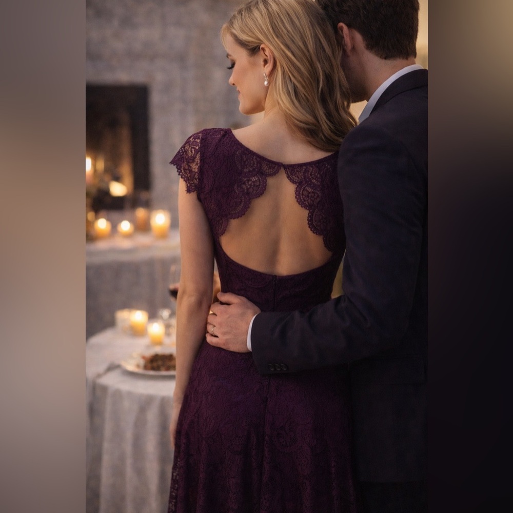 Kensie Deep Purple Lace Dress